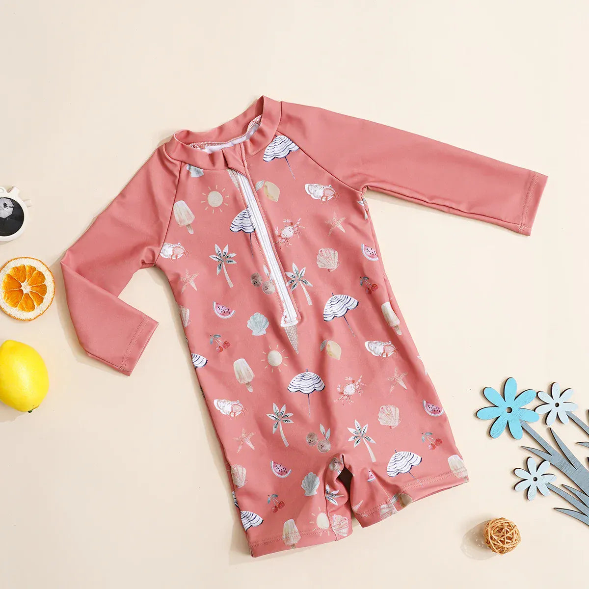 DD51 / 6-12M Long Sleeve Swimwear One-Piece