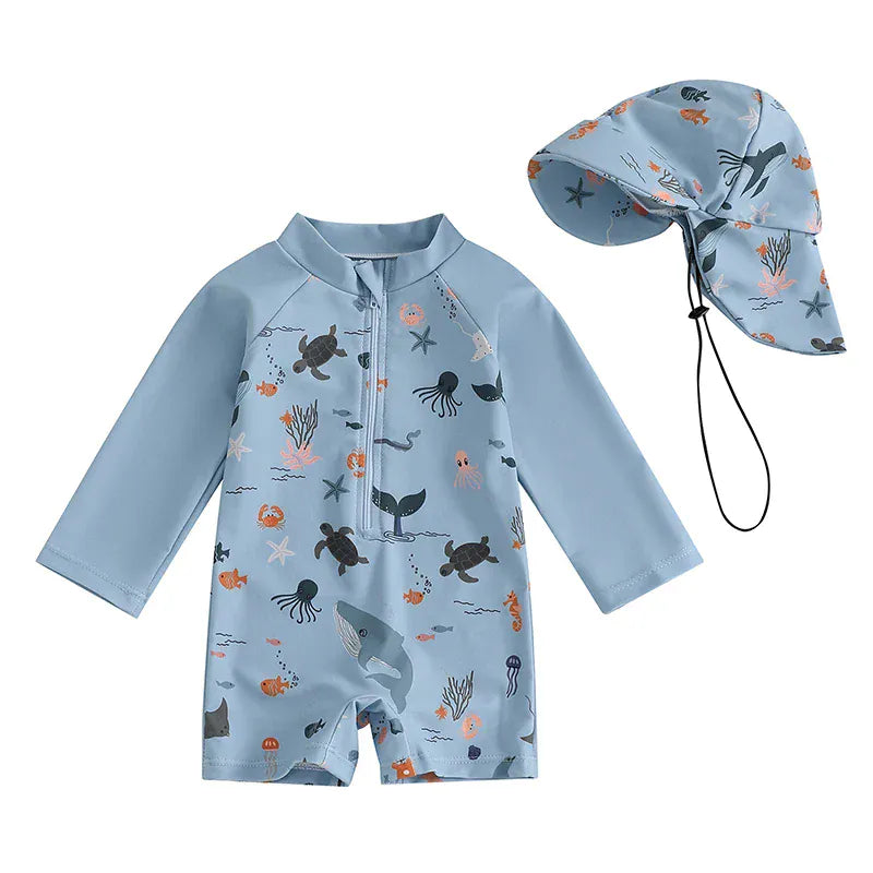 B / 0-3M Long Sleeve Swimwear