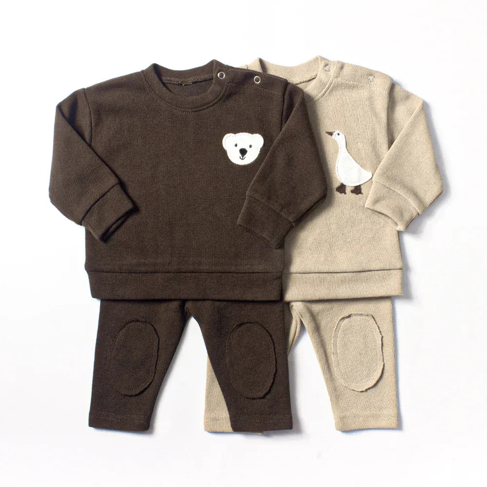 Long Sleeve Top and Pants with Animal Patch