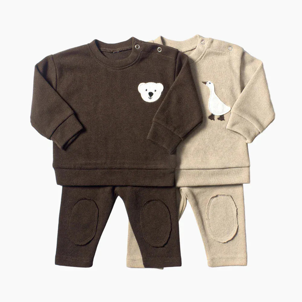 Long Sleeve Top and Pants with Animal Patch