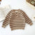 104186 Khaki Tops / 18-24M Long Sleeved Striped Sweater+Strap Pants