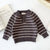 104186 Grey Tops / 18-24M Long Sleeved Striped Sweater+Strap Pants