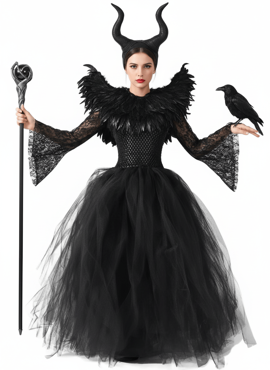 Girl's Clothing Maleficent Inspired Kids Costume Set