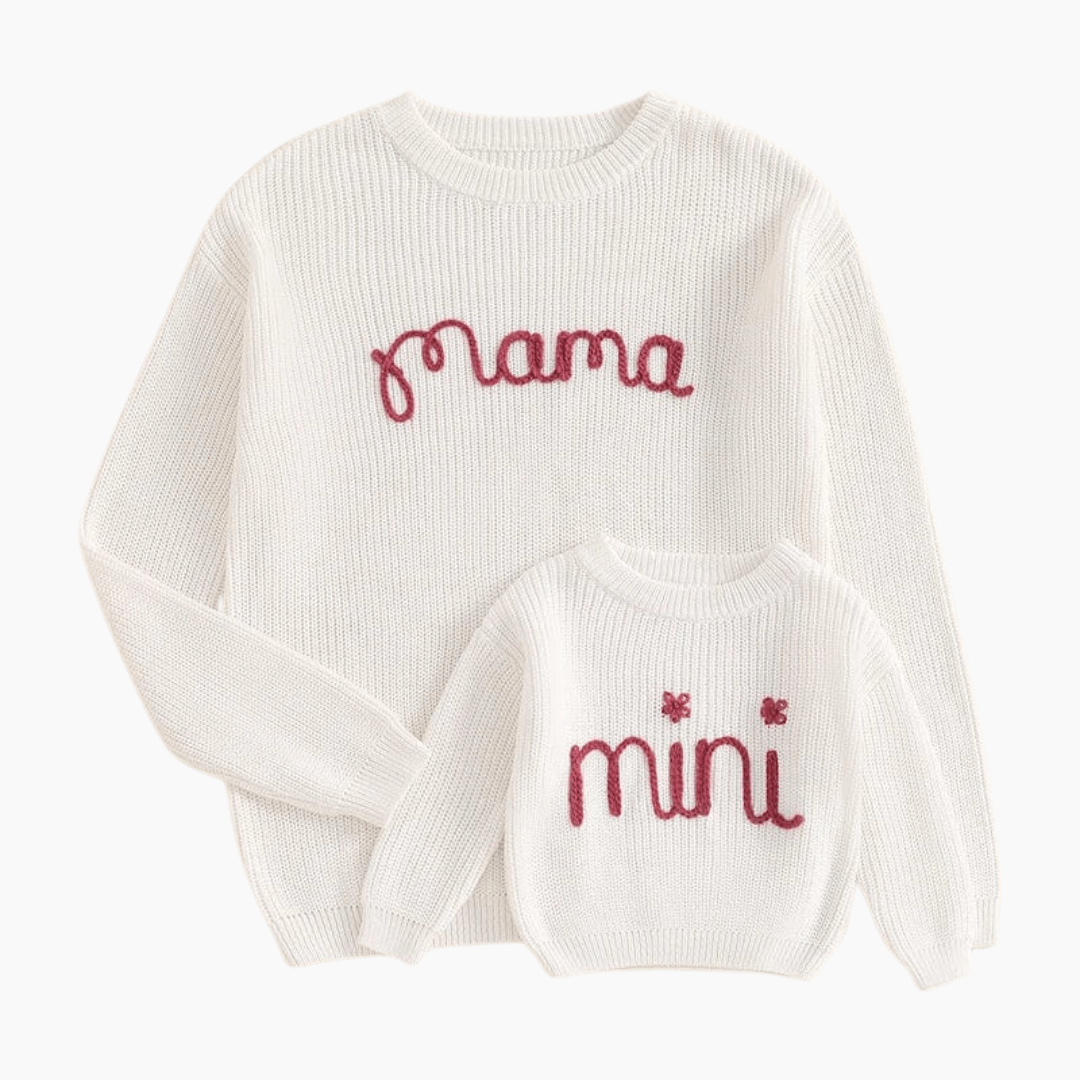 Matching Mama and Mini Knit Sweater Set