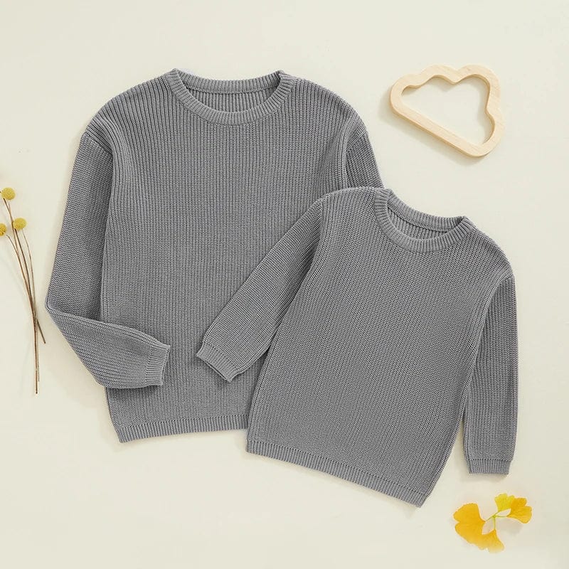 Mist Grey / Kid  6T Matching Sweaters