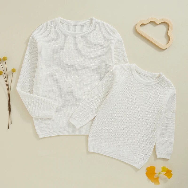 WHITE / Kid  6T Matching Sweaters