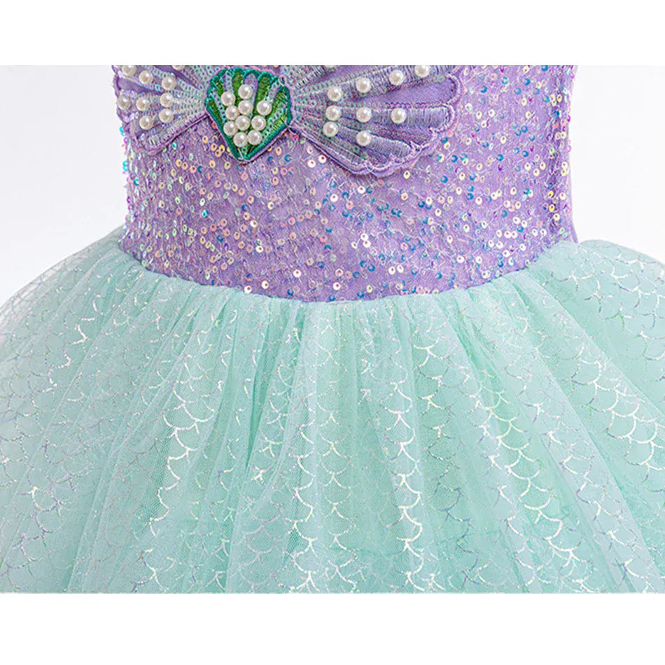 Mermaid Princess Sequin Dress for Girls
