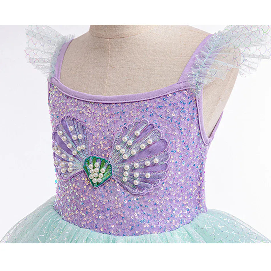 Mermaid Princess Sequin Dress for Girls