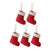 5pcs Red Mini Christmas Socks