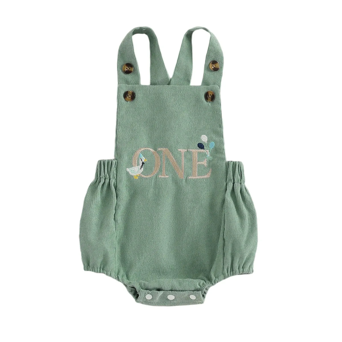 B / 6-12M Modern Letter & Animal 1st Birthday Bubble Romper