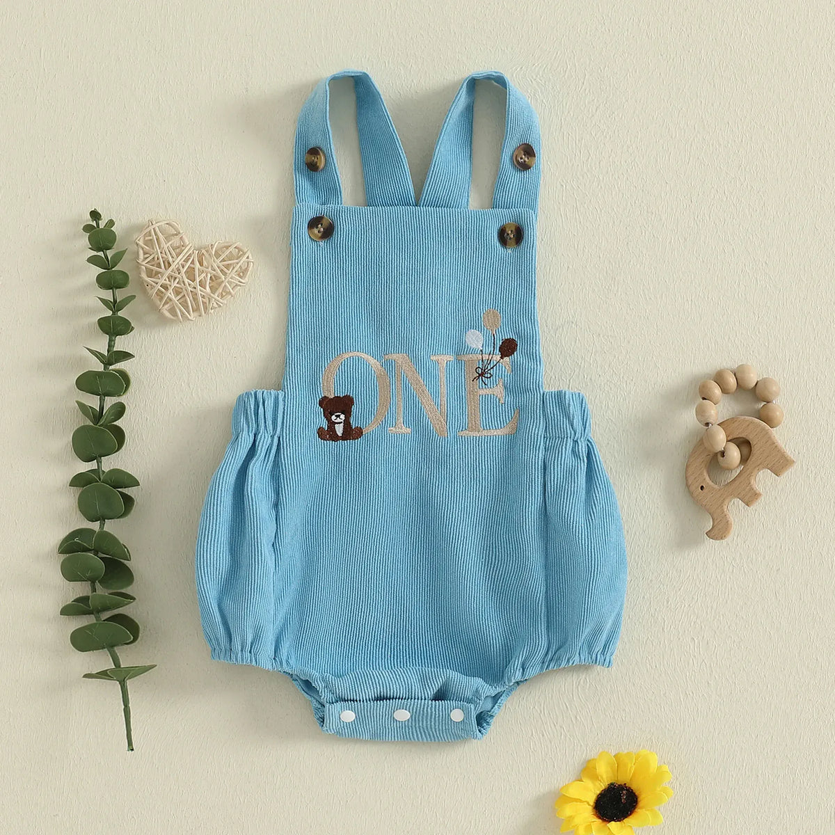 Modern Letter & Animal 1st Birthday Bubble Romper