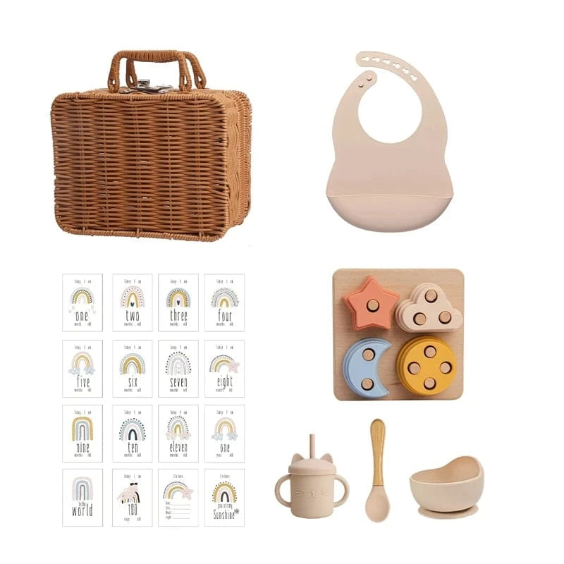 Beige column suit Montessori Baby Gift Box