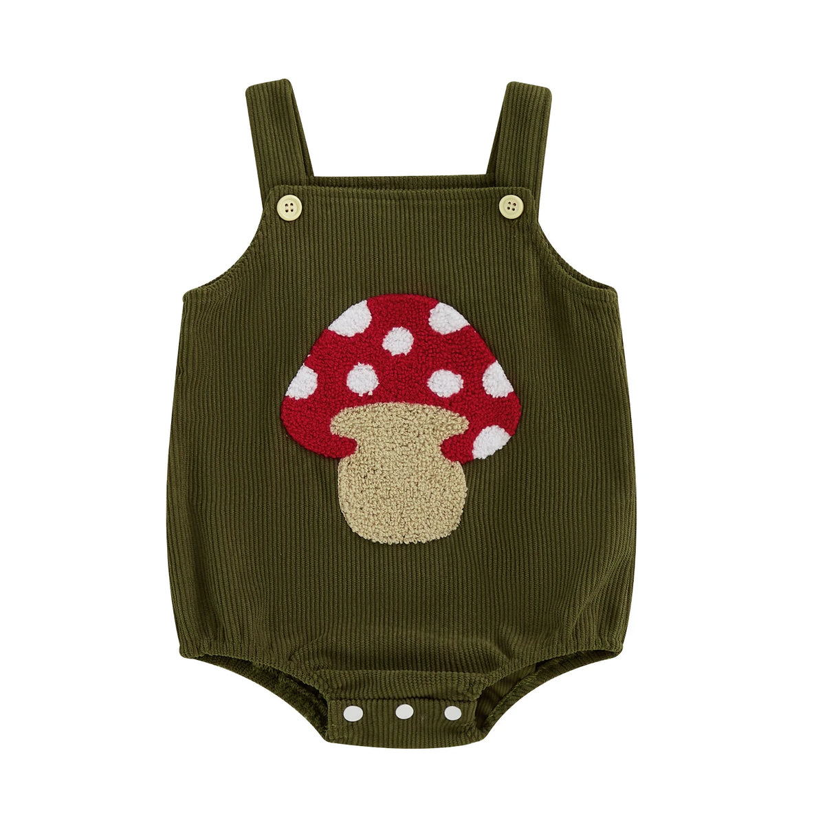 Mushroom / 0-3M Nature & Fruit Embroidered Summer Romper