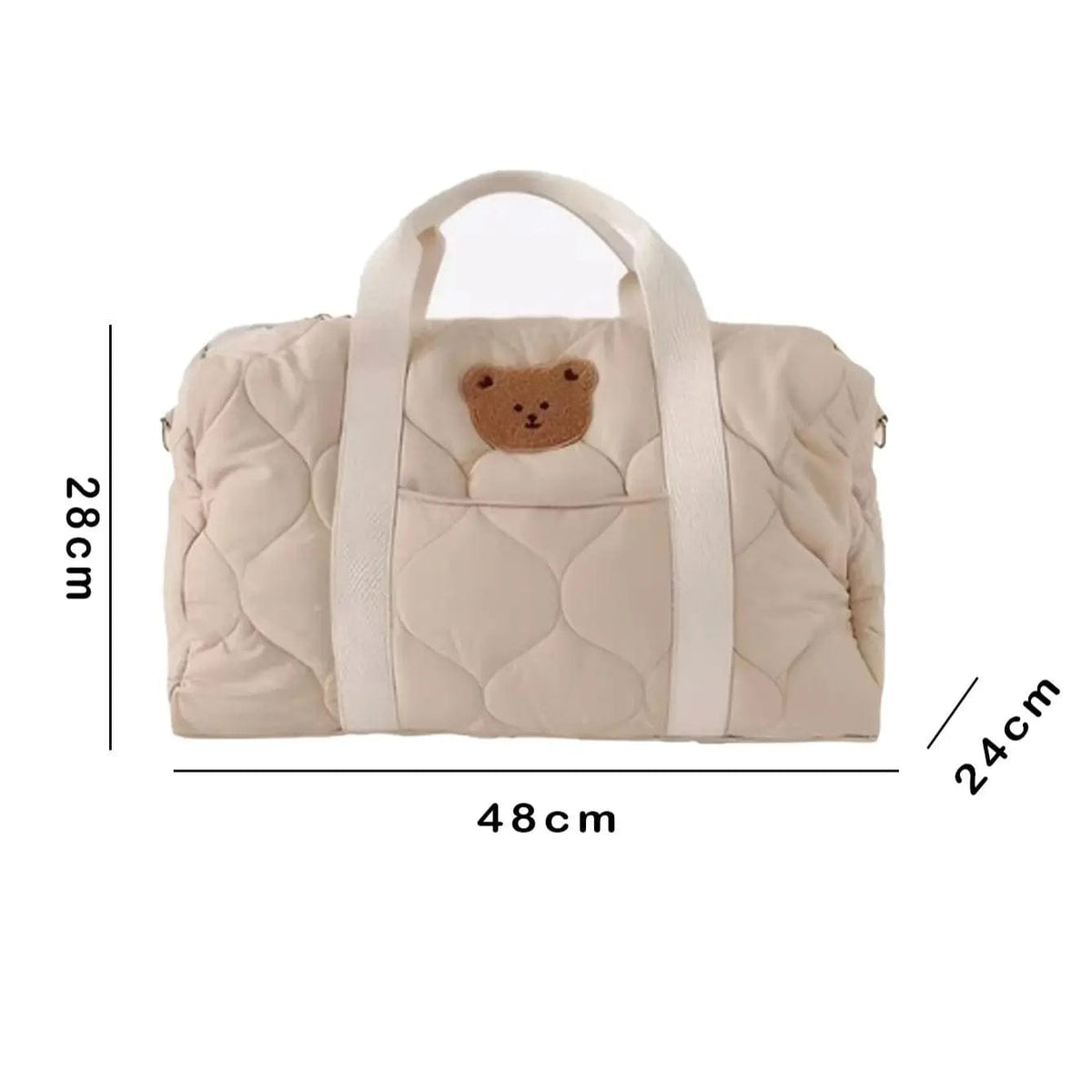 Beige New large capacity bear head mommy bag