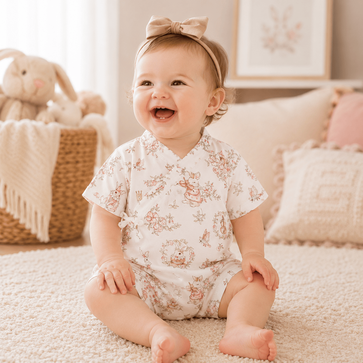 Newborn Baby Thin Breathable Short Sleeve Crawling Suit Bodysuit