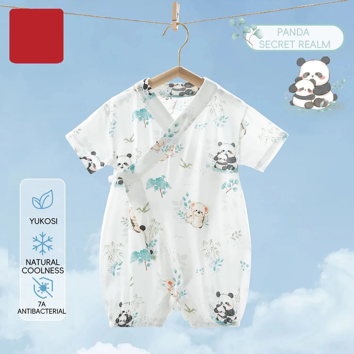 Panda / 0-3M Newborn Baby Thin Breathable Short Sleeve Crawling Suit Bodysuit