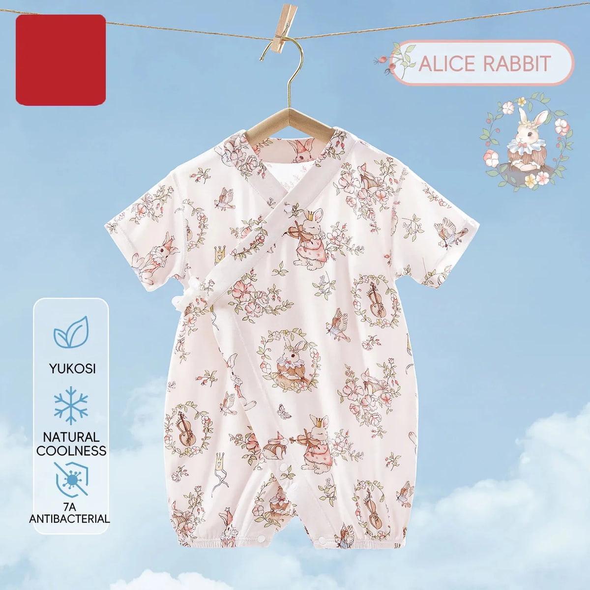 Rabbit / 0-3M Newborn Baby Thin Breathable Short Sleeve Crawling Suit Bodysuit