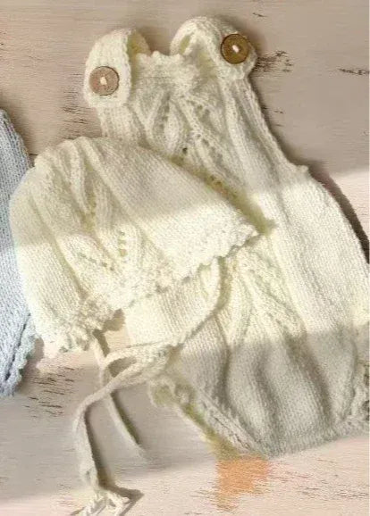 White / 0-1M Newborn Cashmere Knit Romper & Hat Photography Prop Set