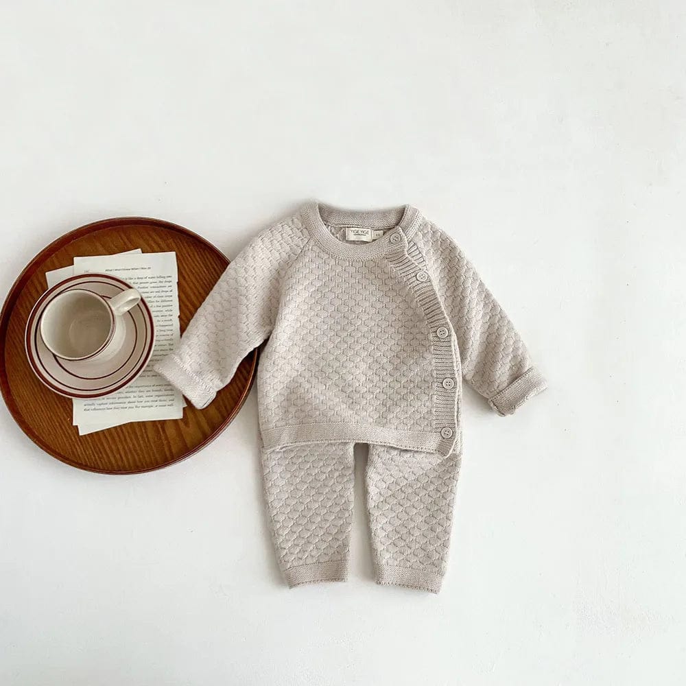 3 / 3-6M ong-Sleeved Cardigan + Pan