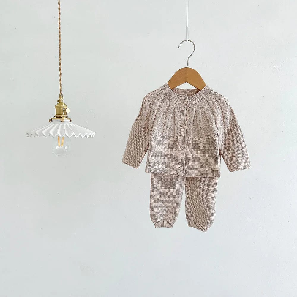 8 / 3-6M ong-Sleeved Cardigan + Pan