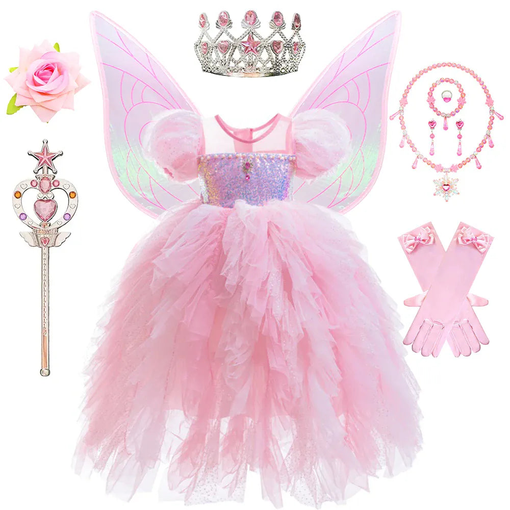Pink Ultimate Princess Kit / 3-4T Pink Butterfly Princess Dress & Costume Set