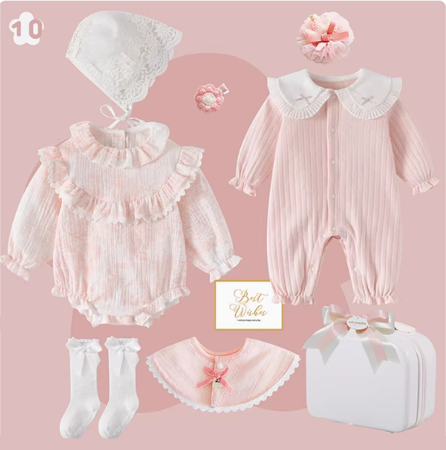 Set J / 0-3M Pink Princess Baby Gift Set