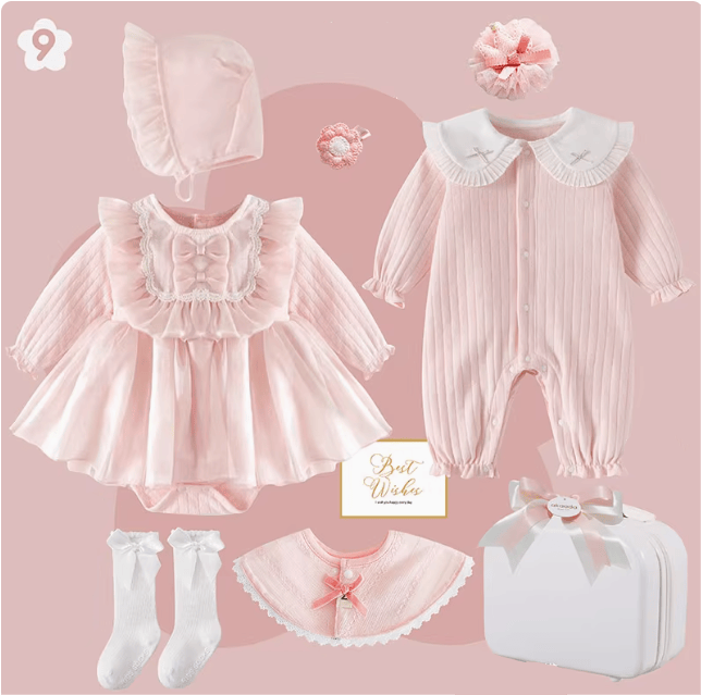 Set I / 0-3M Pink Princess Baby Gift Set