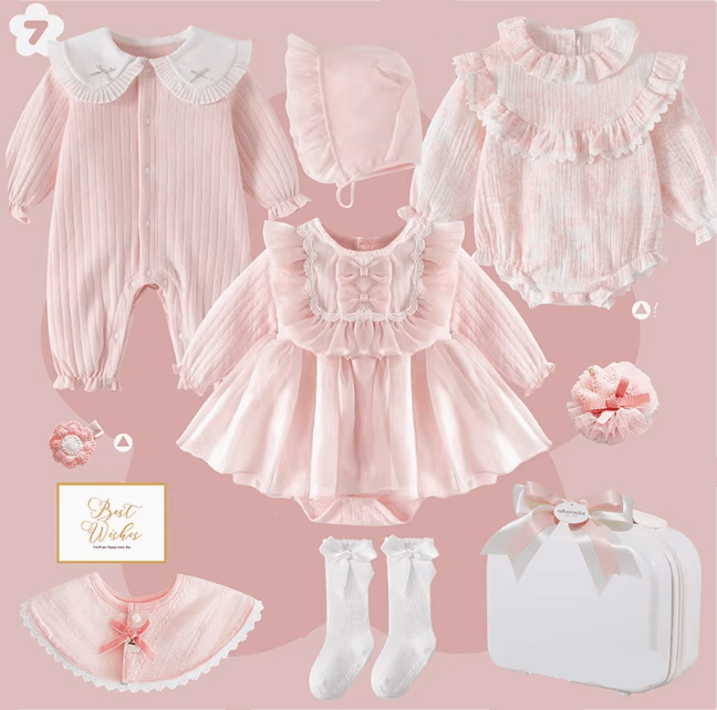 Set G / 0-3M Pink Princess Baby Gift Set