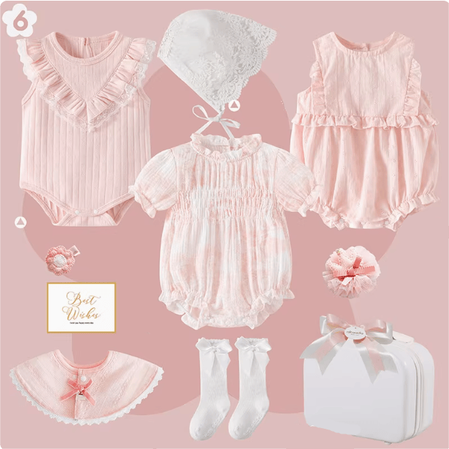 Set F / 0-3M Pink Princess Baby Gift Set