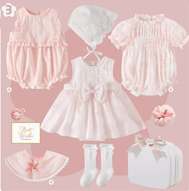 Set C / 0-3M Pink Princess Baby Gift Set