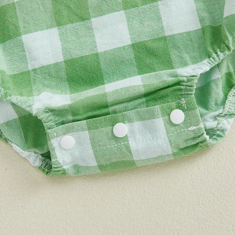 Plaid Father's Day Romper for Baby Boys & Girls