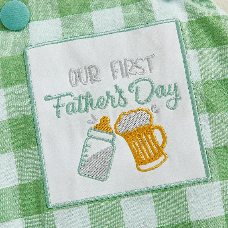 Plaid Father's Day Romper for Baby Boys & Girls
