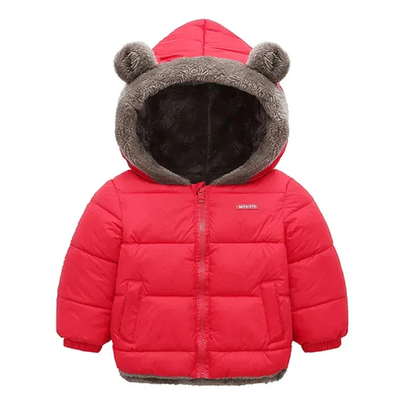 Plush Velvet Lined Winter Puffer Jacket for Kids