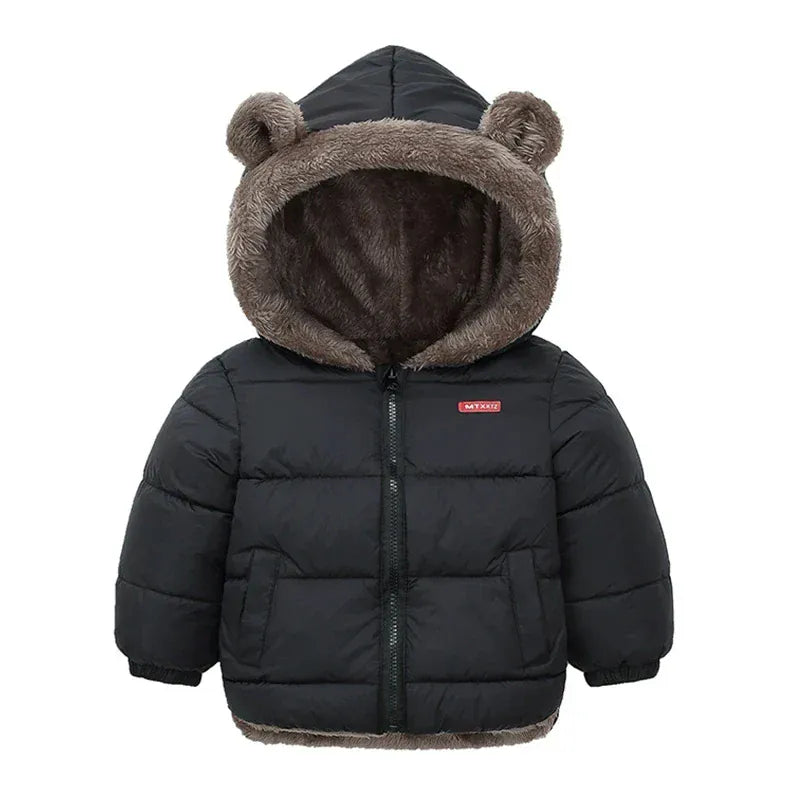 Plush Velvet Lined Winter Puffer Jacket for Kids