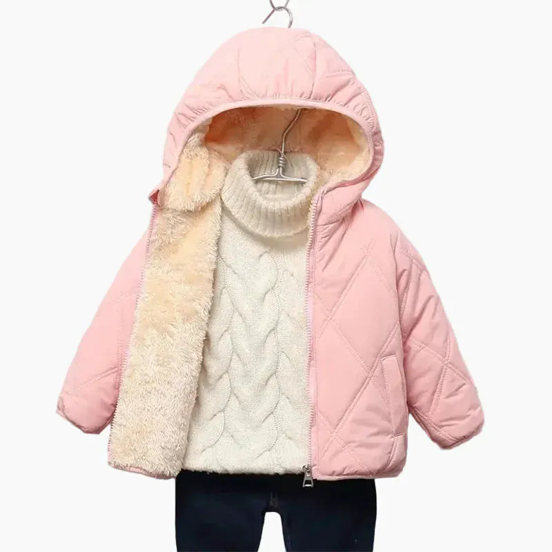 Plush Velvet Lined Winter Puffer Jacket for Kids