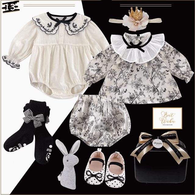 H / 0-3M Polka Dot Princess Baby Gift Set