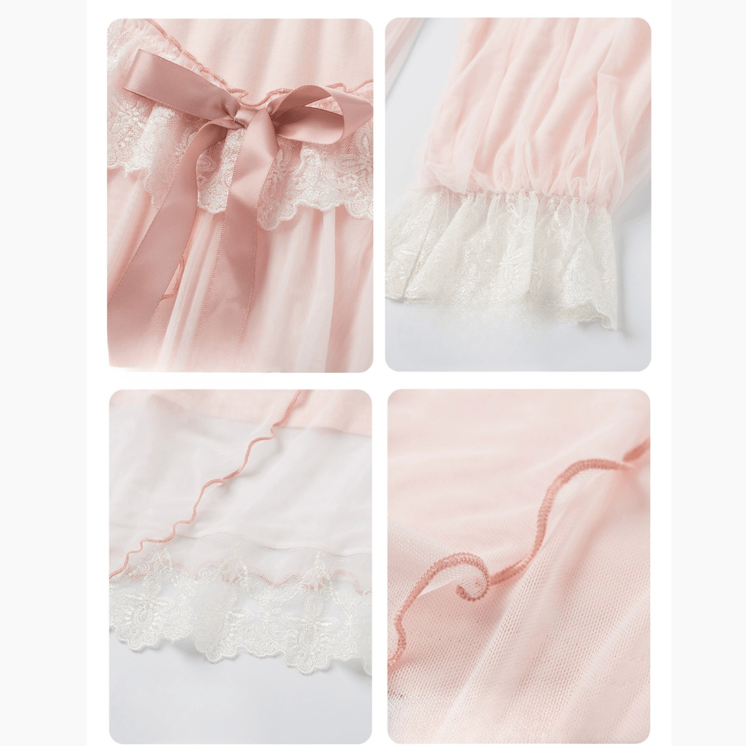 Princess Lace Long Sleeve Nightgown for Girls