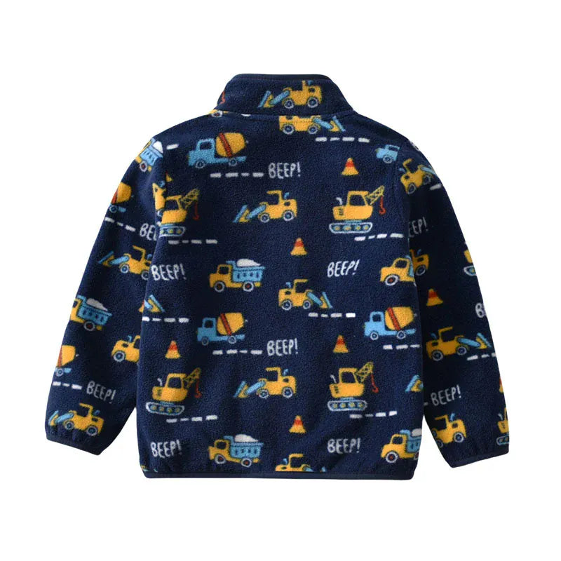 jack Printed Fleece Zipper Jacket for Boys