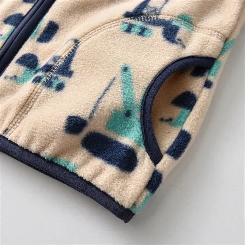 jack Printed Fleece Zipper Jacket for Boys