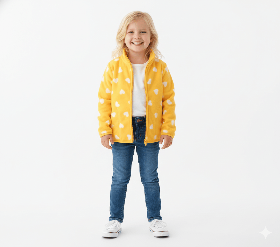 Printed Fleece Zipper Jacket for Kids