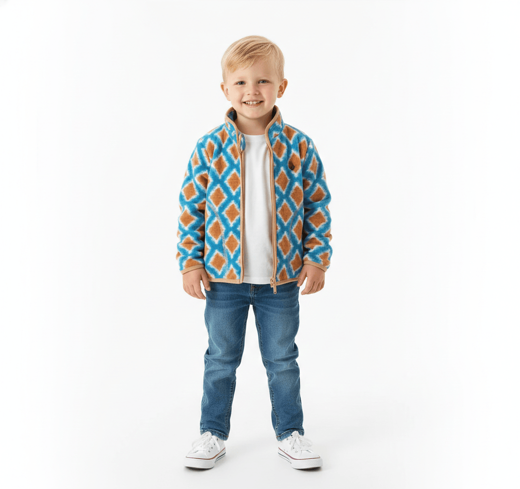 Printed Fleece Zipper Jacket for Kids