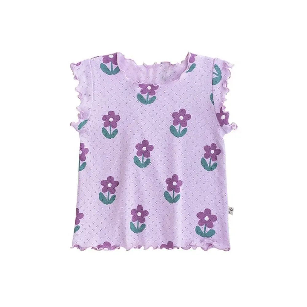 Printed Short-Sleeve Pajama Set for Girls