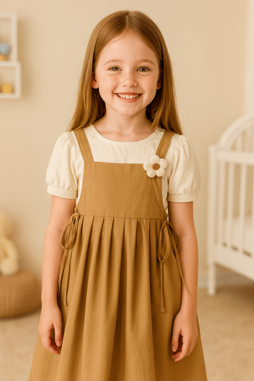 Puff Sleeve Top &amp; Suspender Skirt