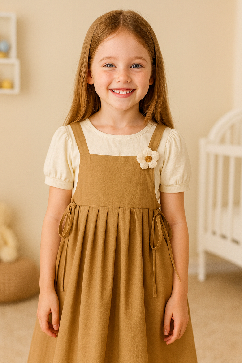 Puff Sleeve Top & Suspender Skirt