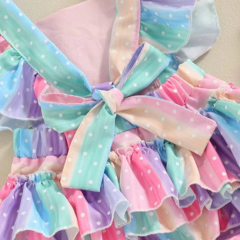 Rainbow Ruffle Baby Romper