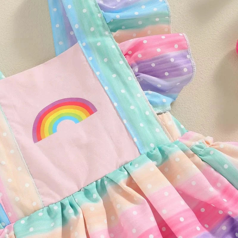 Rainbow Ruffle Baby Romper