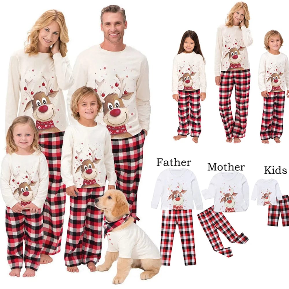 Reindeer Family Matching Christmas Pajamas Set