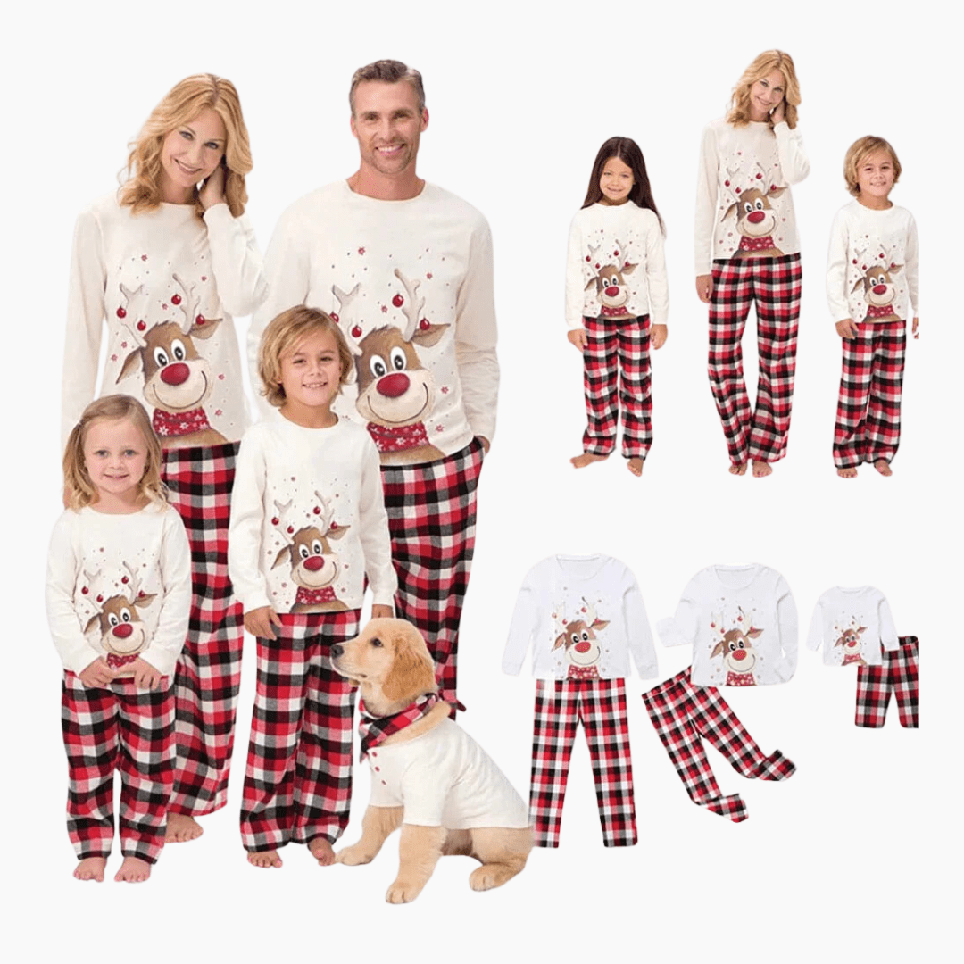 Reindeer Family Matching Christmas Pajamas Set