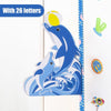 0 Dolphins / 65-185CM Removable 3d Three-dimensional Cartoon Height Stickers Self-adhesive Children&amp;#39;s Magnetic Suction Baby Height Wall Stickers