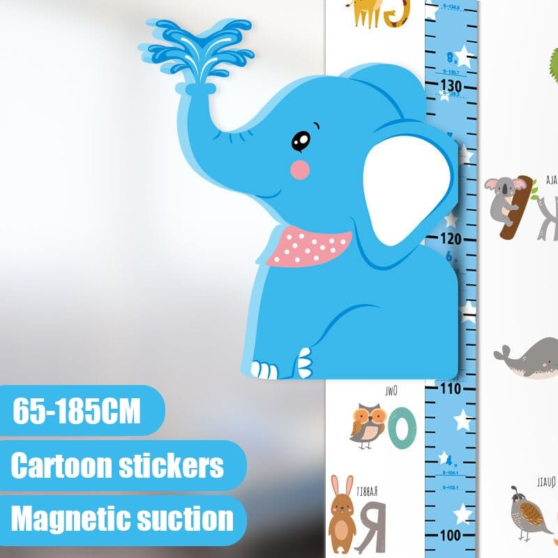 0 Elephant / 65-185CM Removable 3d Three-dimensional Cartoon Height Stickers Self-adhesive Children&#39;s Magnetic Suction Baby Height Wall Stickers